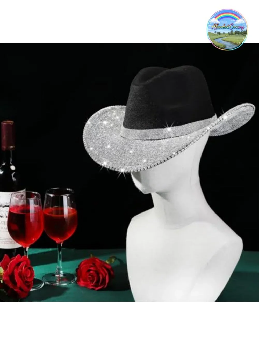 Rhinestone Cowboy Hat Fringe Western Cosplay Wedding